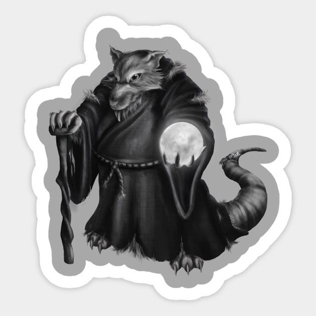 The Sorcerer Rat Sticker by fmartinsart